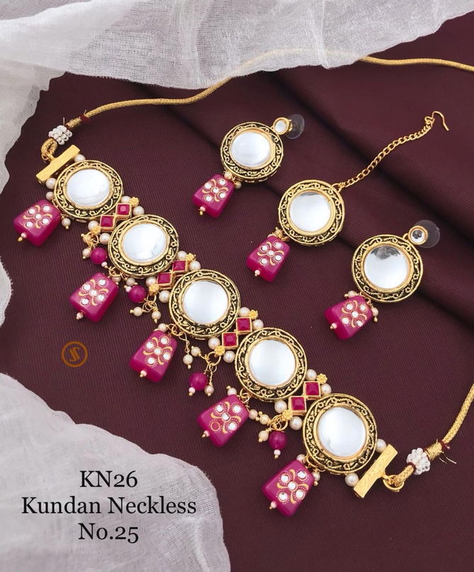 KN26 Kundan Necklace Designer Kundan Set Wholesale Price In Surat
